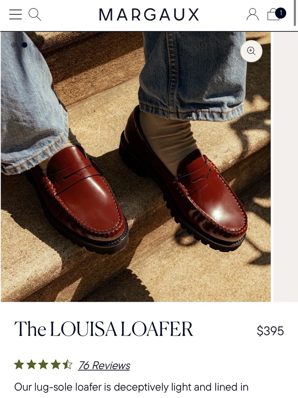 Margaux Louisa Lug-Sole Loafer in Burgundy